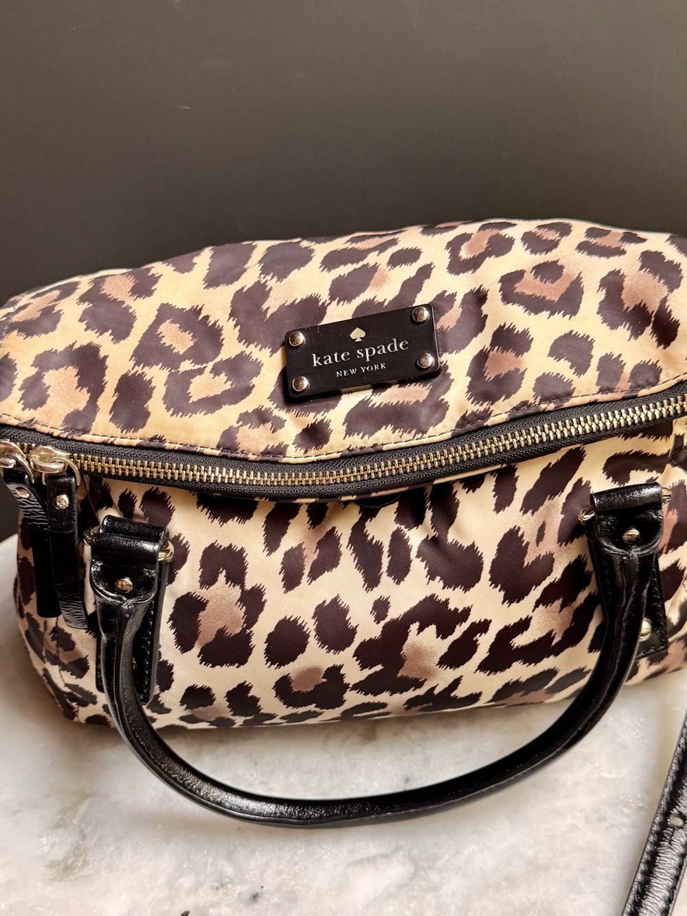 kate spade New York Leslie Leopard Print Convertible Satchel - Picture 4 of 9